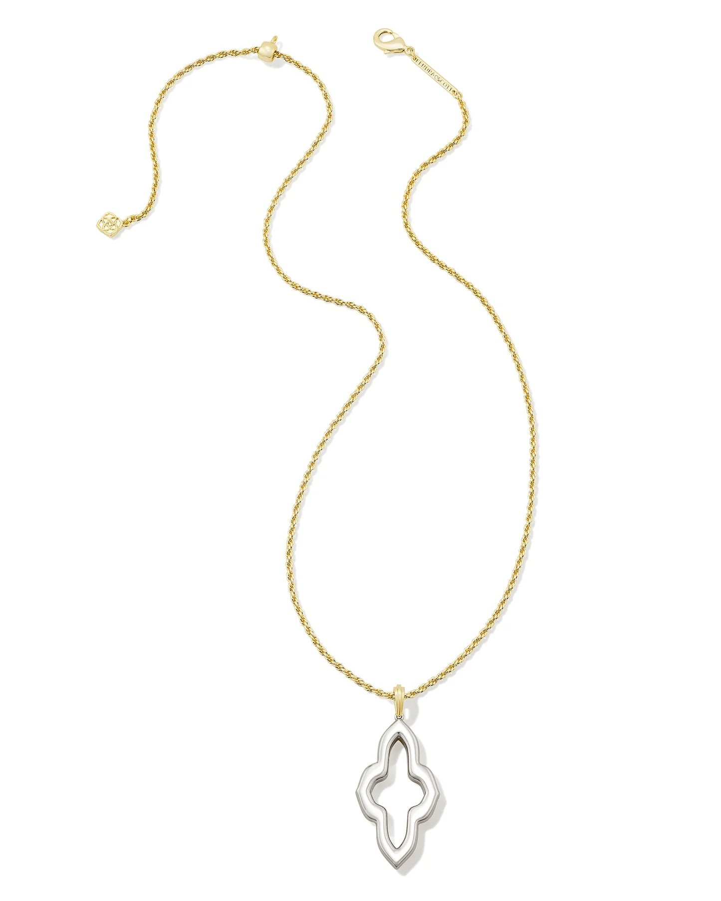 Abbie Small Long Pendant Necklace Mixed Metal - She Chester