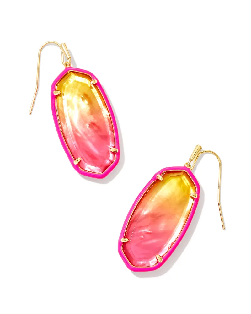 Elle Enamel Framed Drop Gold Sunset Ombre
