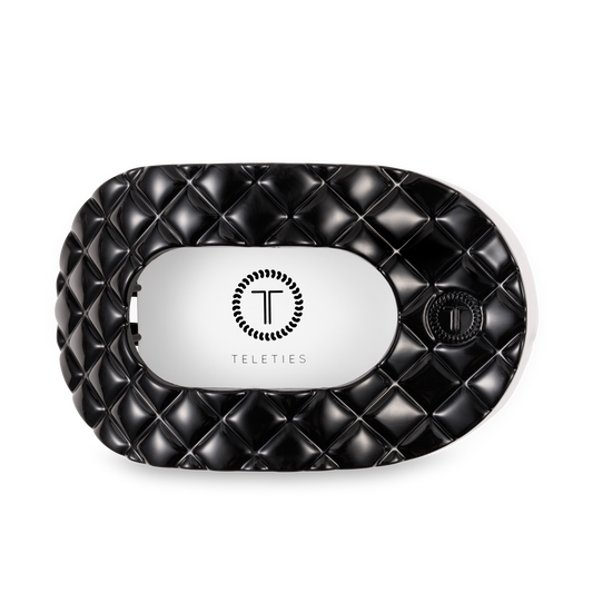 Flat Round Hair Clip | Large | Jet Black Quilted