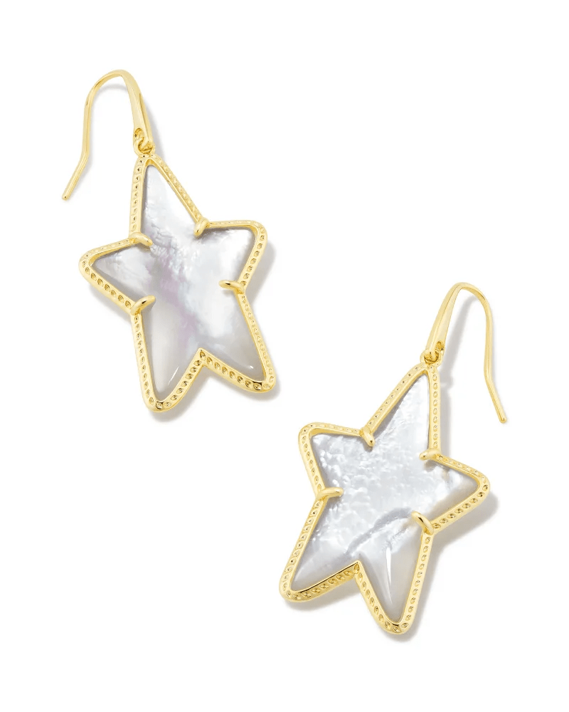 Ada Star Drop Earring Gold Ivory MOP - She Chester