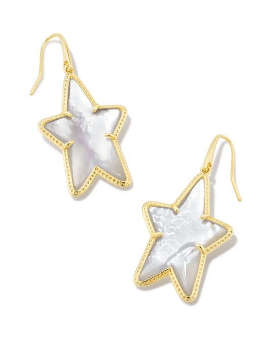 Ada Star Drop Earring Gold Ivory MOP - She Chester