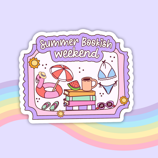 Summer Bookish Weekend Vinyl Sticker – Summer Book Lover : 2.5"