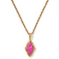 ADELINE SHORT PENDANT NECKLACE VINTAGE GOLD DARK FUCHSIA VARIEGATED MAGNESITE - She Chester