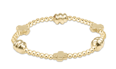 Admire Cross 3mm Gold Bracelet - She Chester