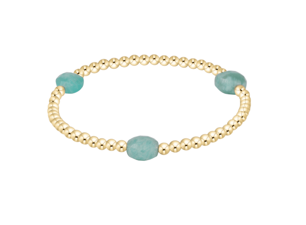Admire Gem 3mm Gold Bracelet - Amazonite - She Chester