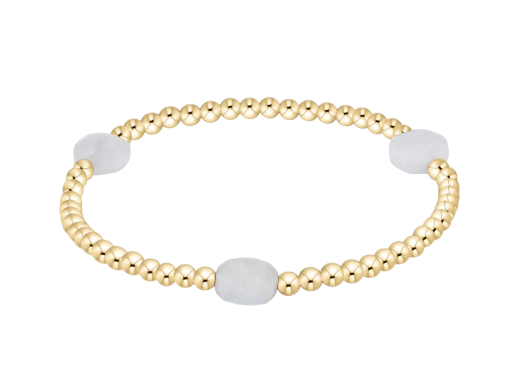 Admire Gem 3mm Gold Bracelet - Aquamarine - She Chester