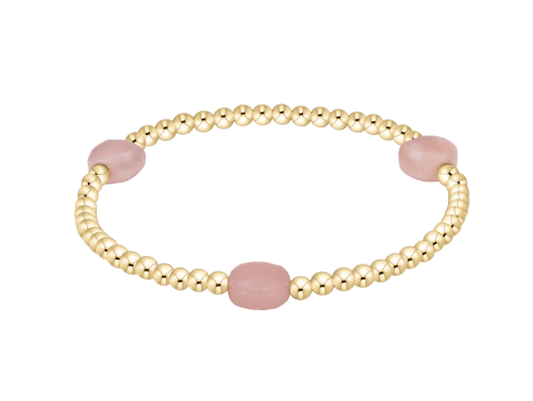 Admire Gem 3mm Gold Bracelet - Pink Opal - She Chester