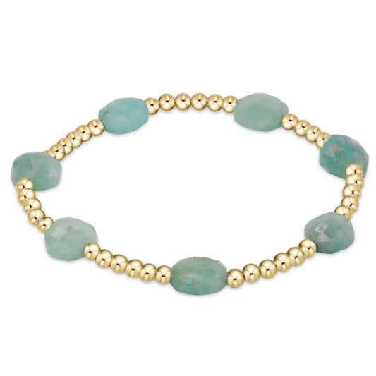 ADMIRE GOLD 3MM BEAD BRACELET - AMAZONITE - She Chester