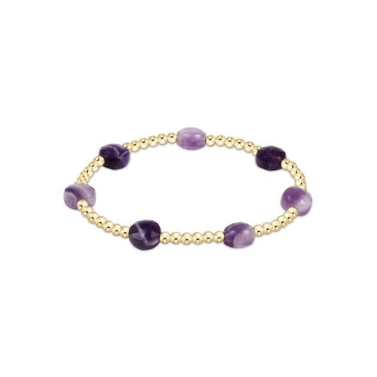 Admire Gold 3mm Bead Bracelet - Amethyst - She Chester