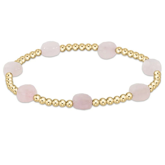 ADMIRE GOLD 3MM BEAD BRACELET - PINK OPAL - She Chester