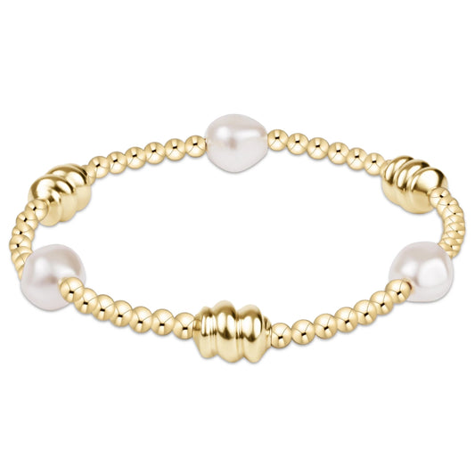 Admire Gold & Admire Pearl 3mm Gold Bracelet - She Chester