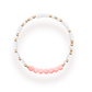 Teacher Pastel Pink Letter Bracelet: Standard 6.75 inch / Gold