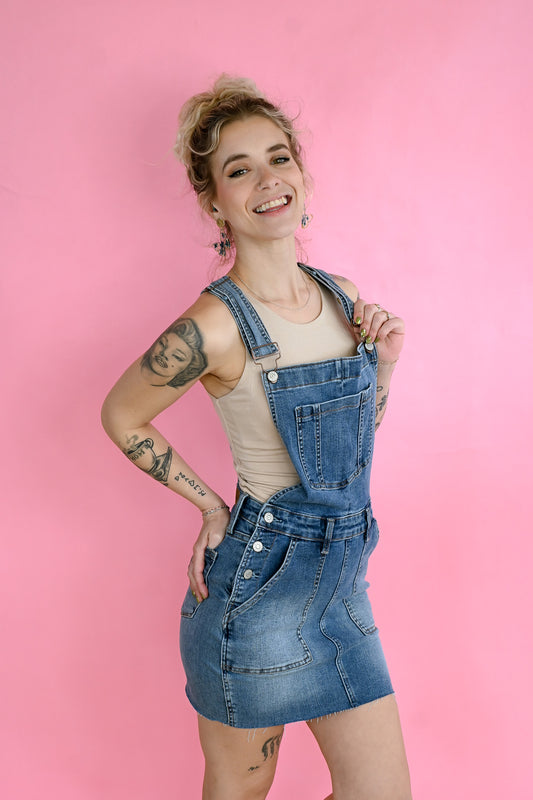 Denim Overall Skirt -