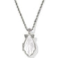 ALEXA LOCKET SHORT PENDANT NECKLACE VINTAGE SILVER IVORY MOTHER OF PEARL - She Chester