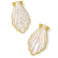 ALEXA STATEMENT EARRINGS VINTAGE GOLD IVORY MOTHER OF PEARL - She Chester