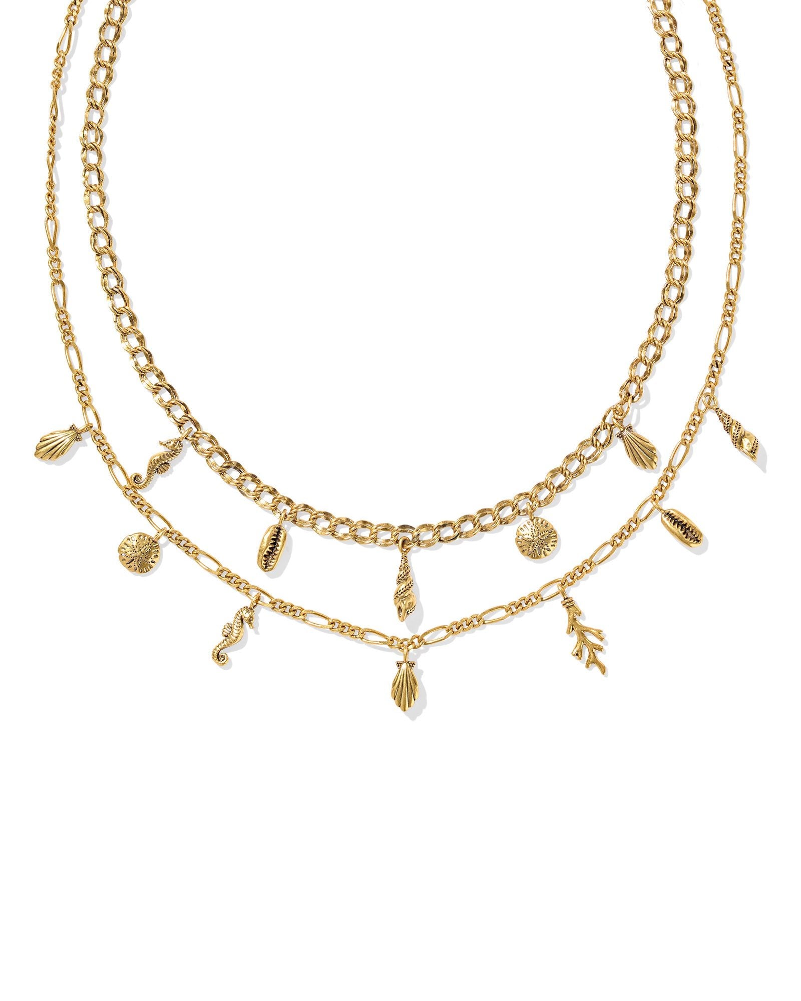 Alexa Vintage Gold Multi Strand Necklace - She Chester