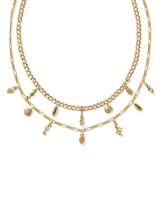 Alexa Vintage Gold Multi Strand Necklace - She Chester