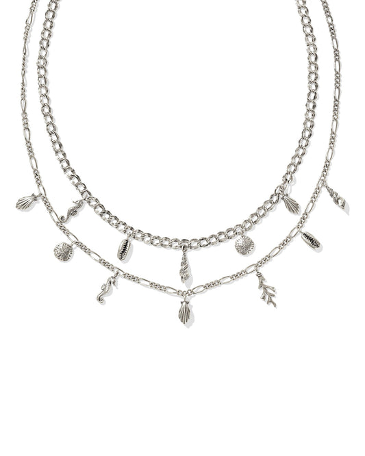 Alexa Vintage Silver Multi Strand Necklace - She Chester
