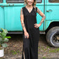 Alexandra Black Ribbed Maxi - She Chester