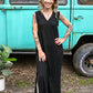 Alexandra Black Ribbed Maxi - She Chester