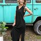 Alexandra Black Ribbed Maxi - She Chester