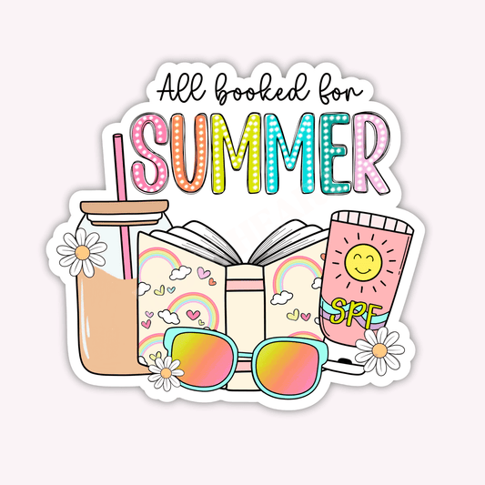 All Booked For Summer Sticker: 2.5" - She Chester