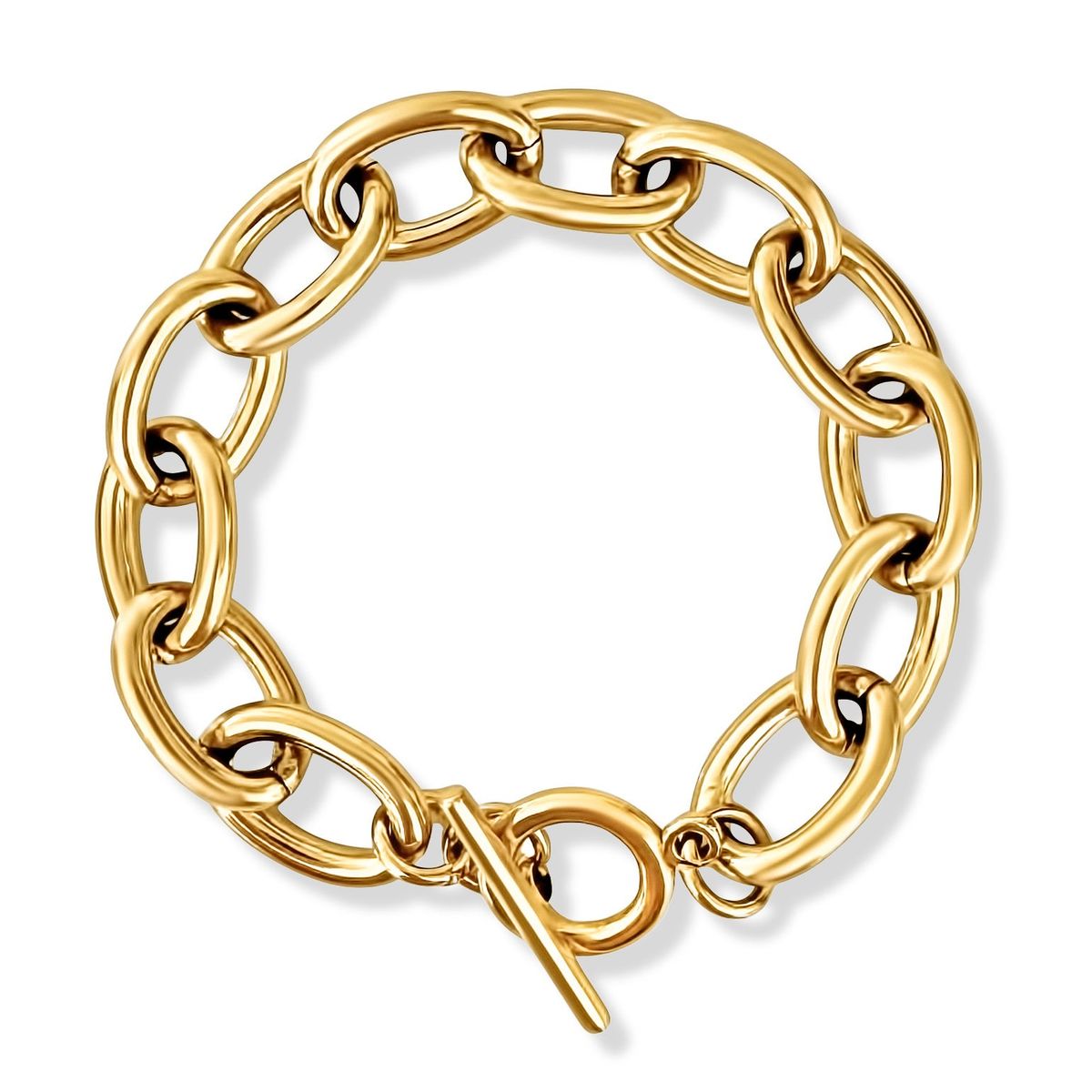 Allegra Chunky Oval Chain Toggle Bracelet - She Chester