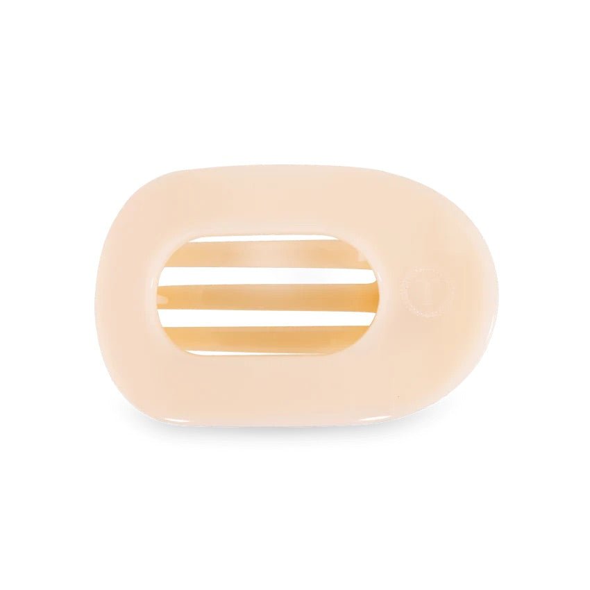 Almond Beige Medium Round Flat Hair Clip - She Chester
