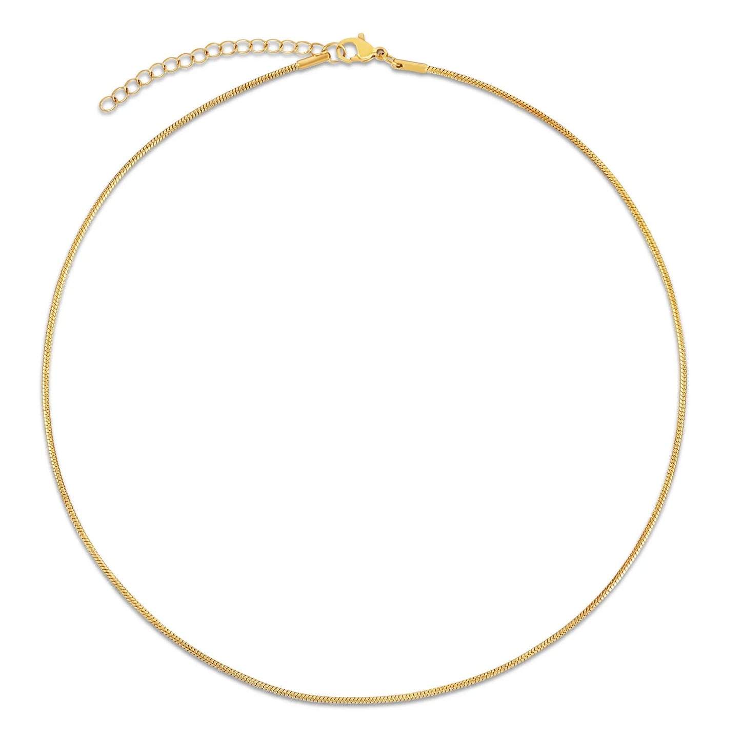 Amara Dainty Snake Chain Choker Necklace - Gold 267 - She Chester