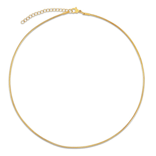 Amara Dainty Snake Chain Choker Necklace - Gold 267
