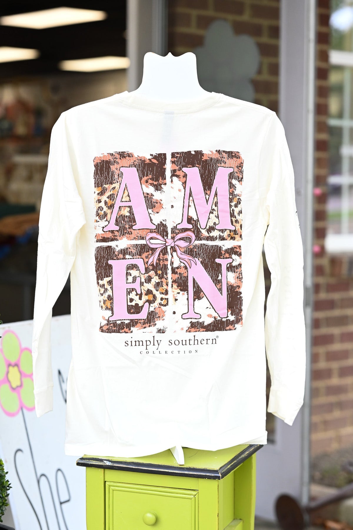 Amen Cow Print LS Tee - She Chester