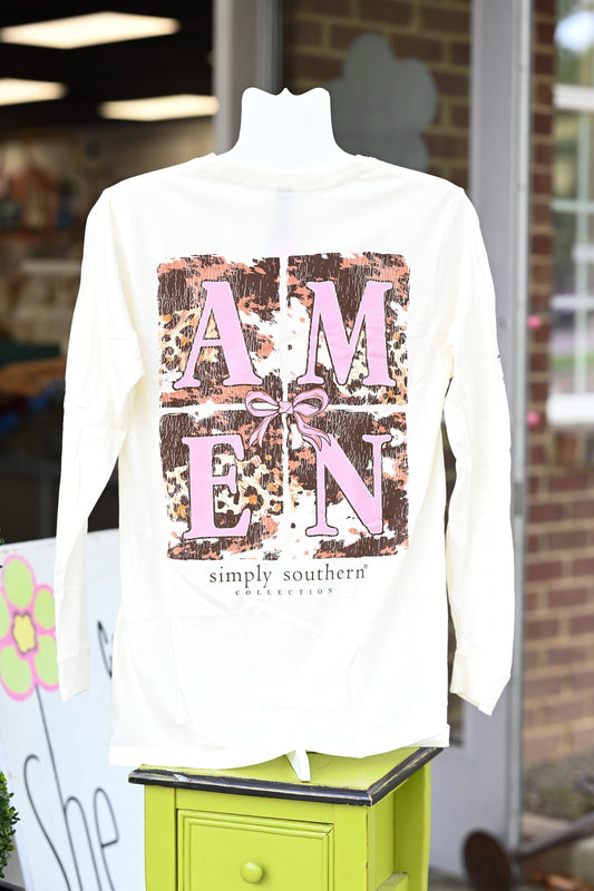 Amen Cow Print LS Tee - She Chester
