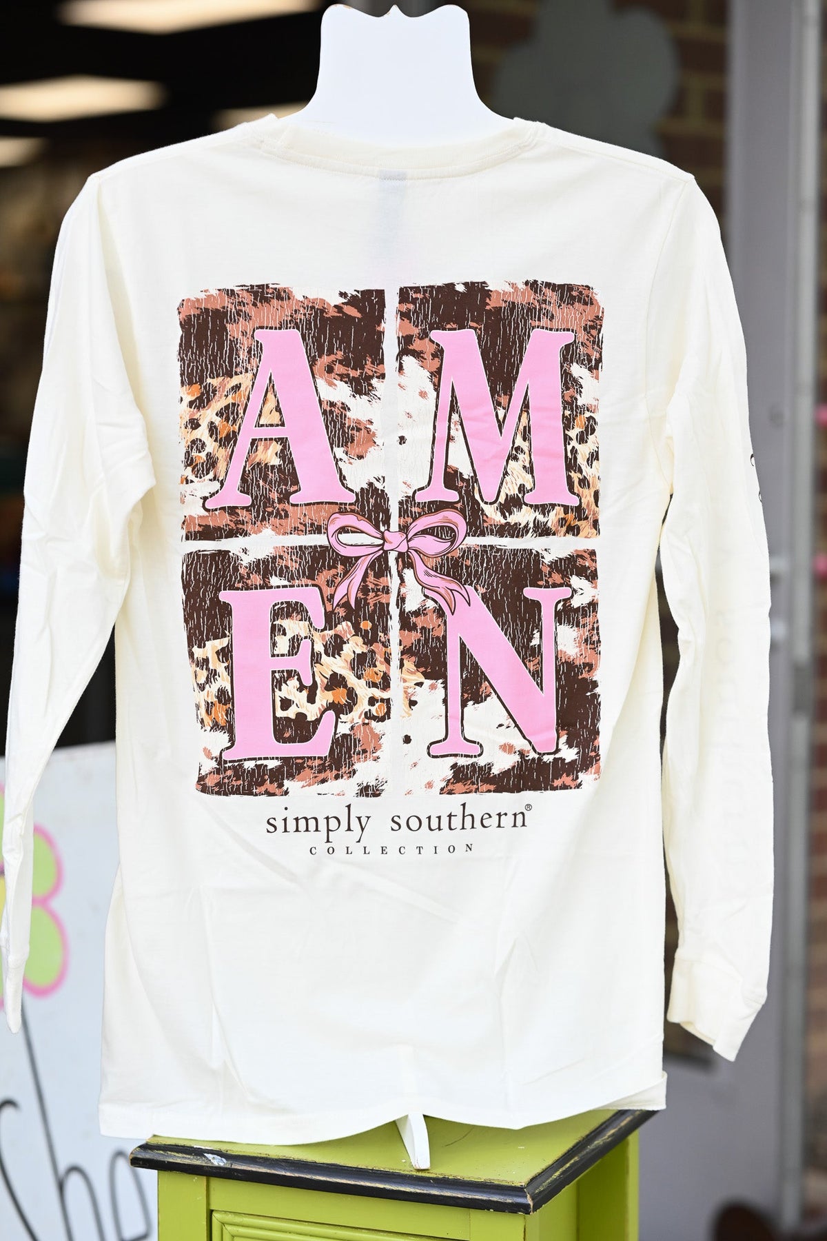 Amen Cow Print LS Tee - She Chester