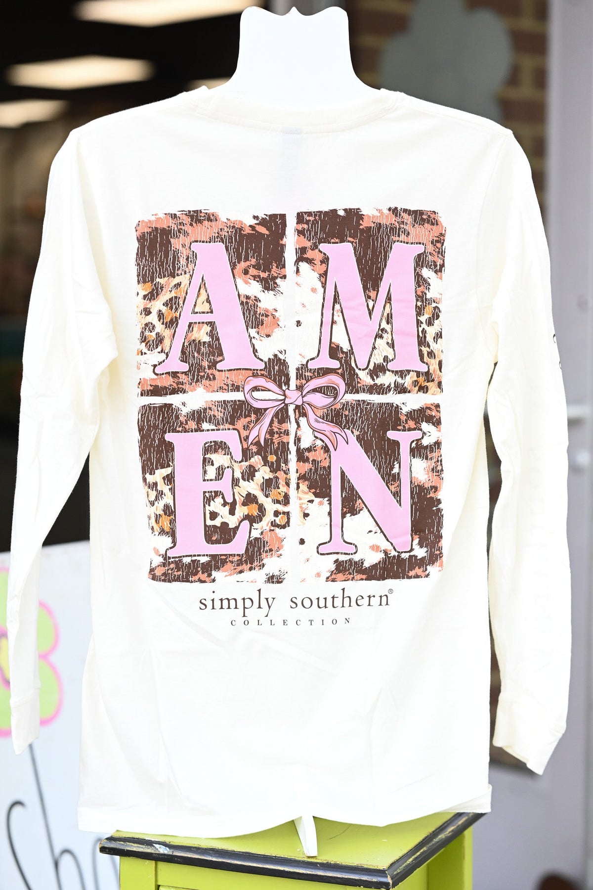 Amen Cow Print LS Tee - She Chester