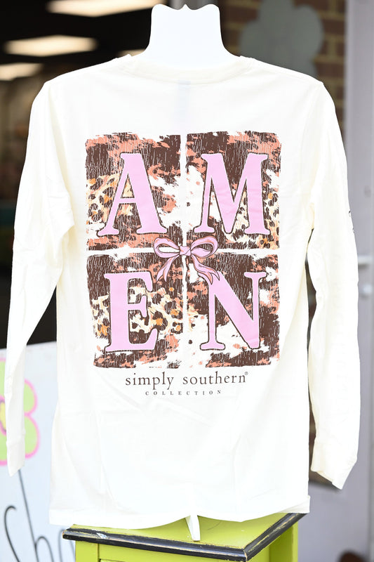 Amen Cow Print LS Tee - She Chester