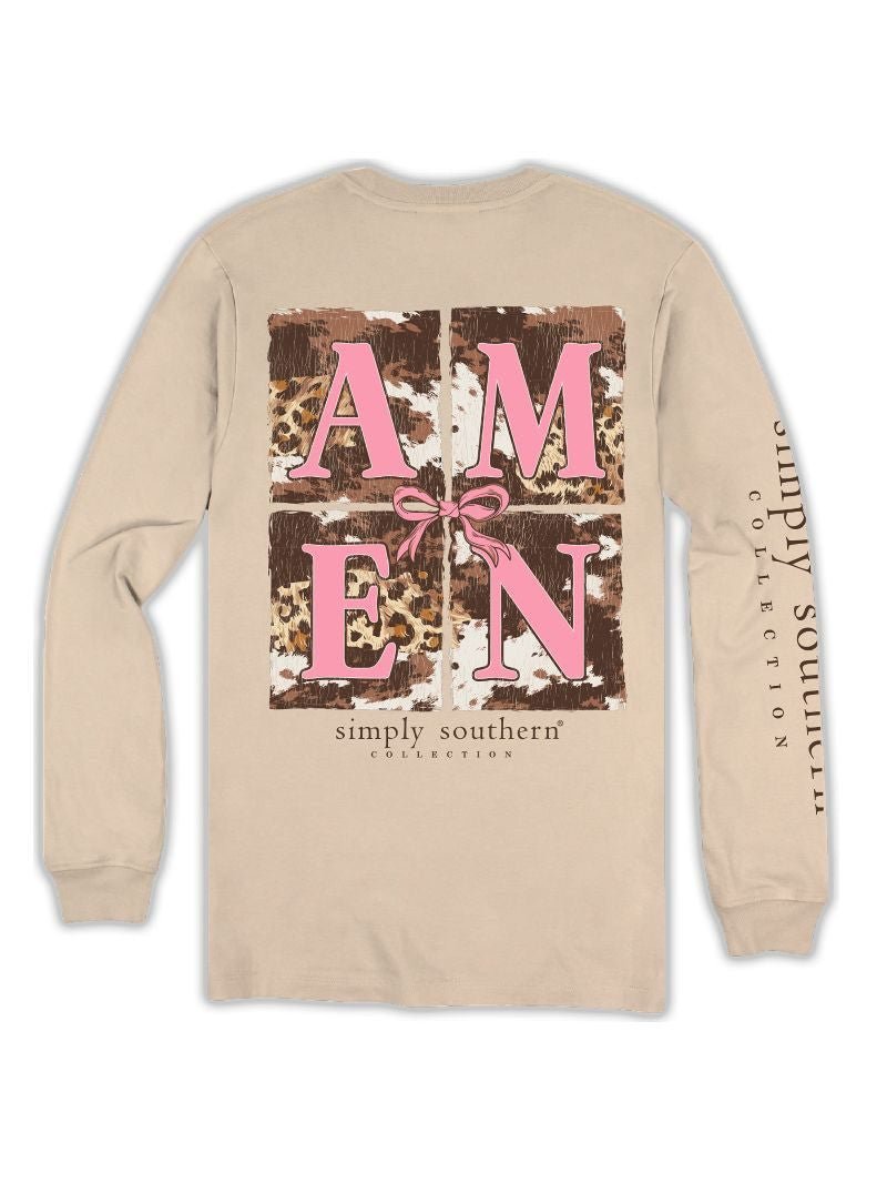 Amen Cow Print LS Tee - She Chester