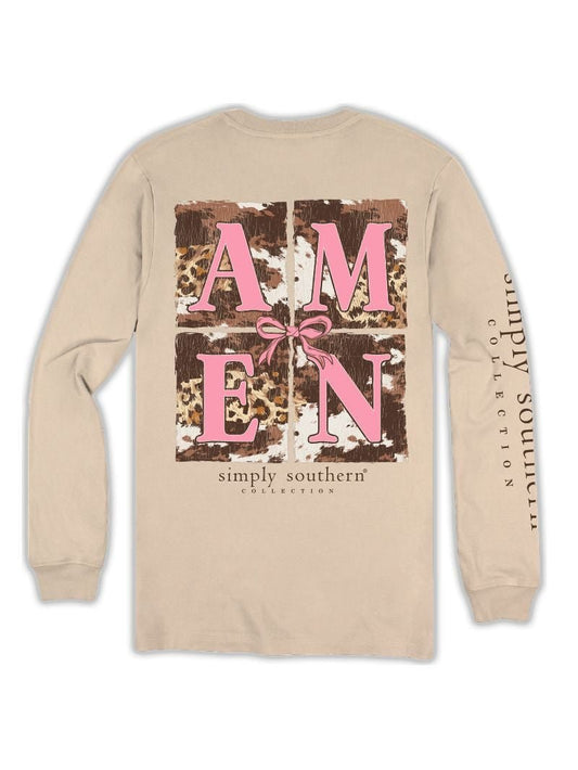 Amen Cow Print LS Tee - She Chester