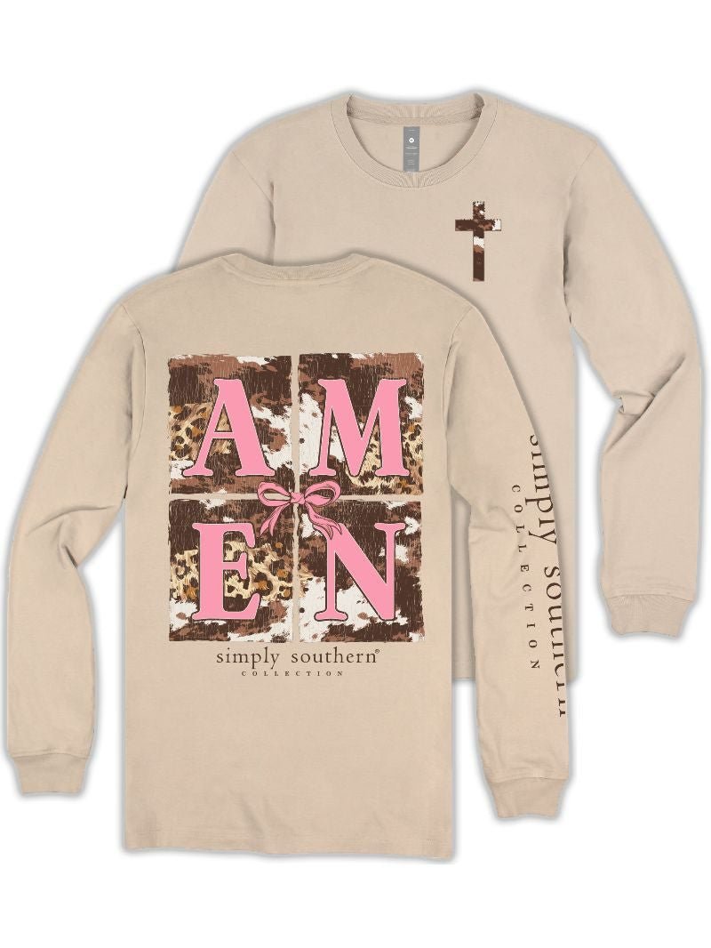 Amen Cow Print LS Tee - She Chester