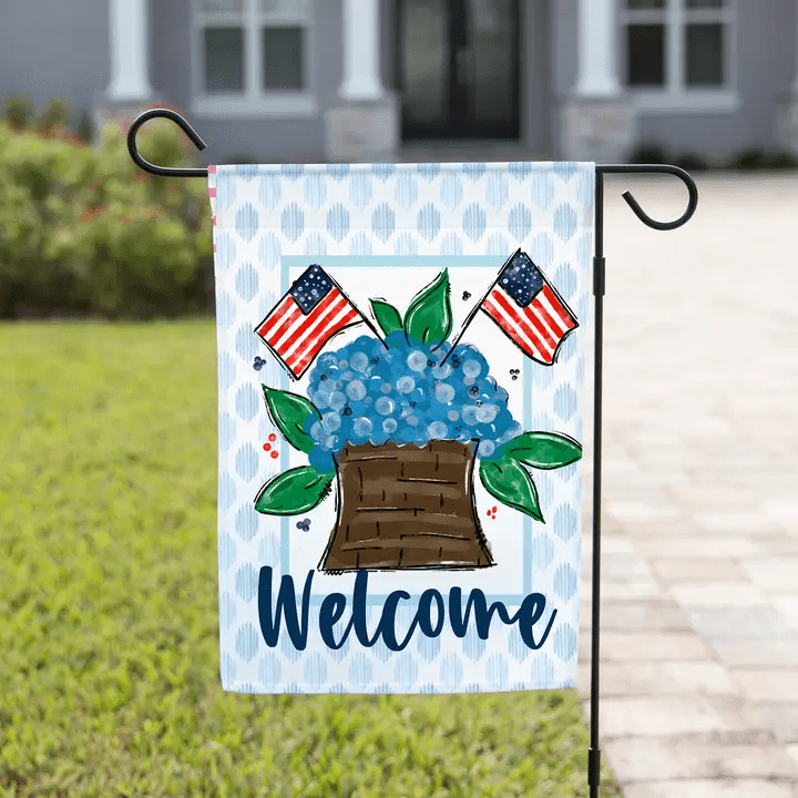 American Hydrangea 12x18 Flag - She Chester