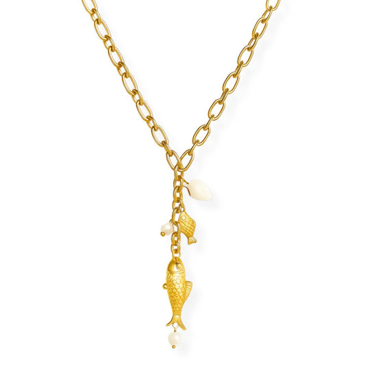 Amity Fish Lariat Necklace - She Chester