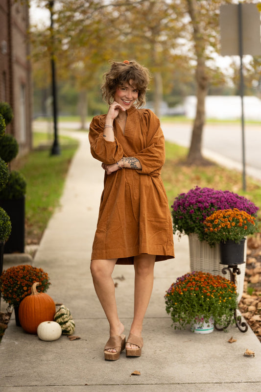 Anical Camel Dress - She Chester