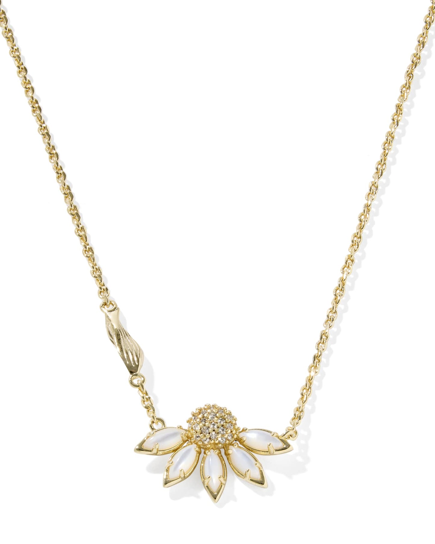 ANYA FLOWER SHORT PENDANT NECKLACEGOLD IVORY MIX - She Chester