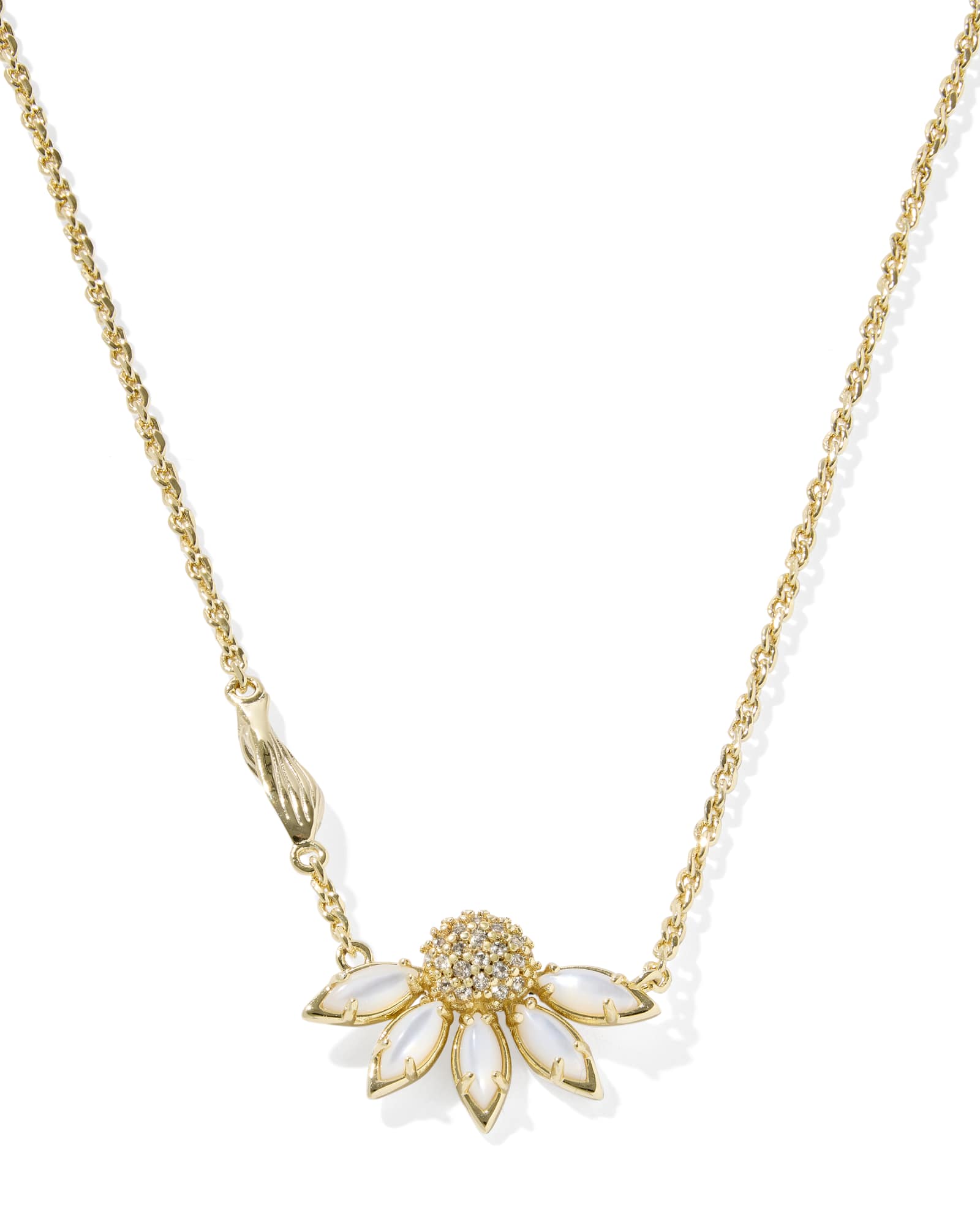 ANYA FLOWER SHORT PENDANT NECKLACEGOLD IVORY MIX - She Chester