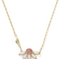 ANYA FLOWER SHORT PENDANT NECKLACEGOLD LIGHT PINK MIX - She Chester