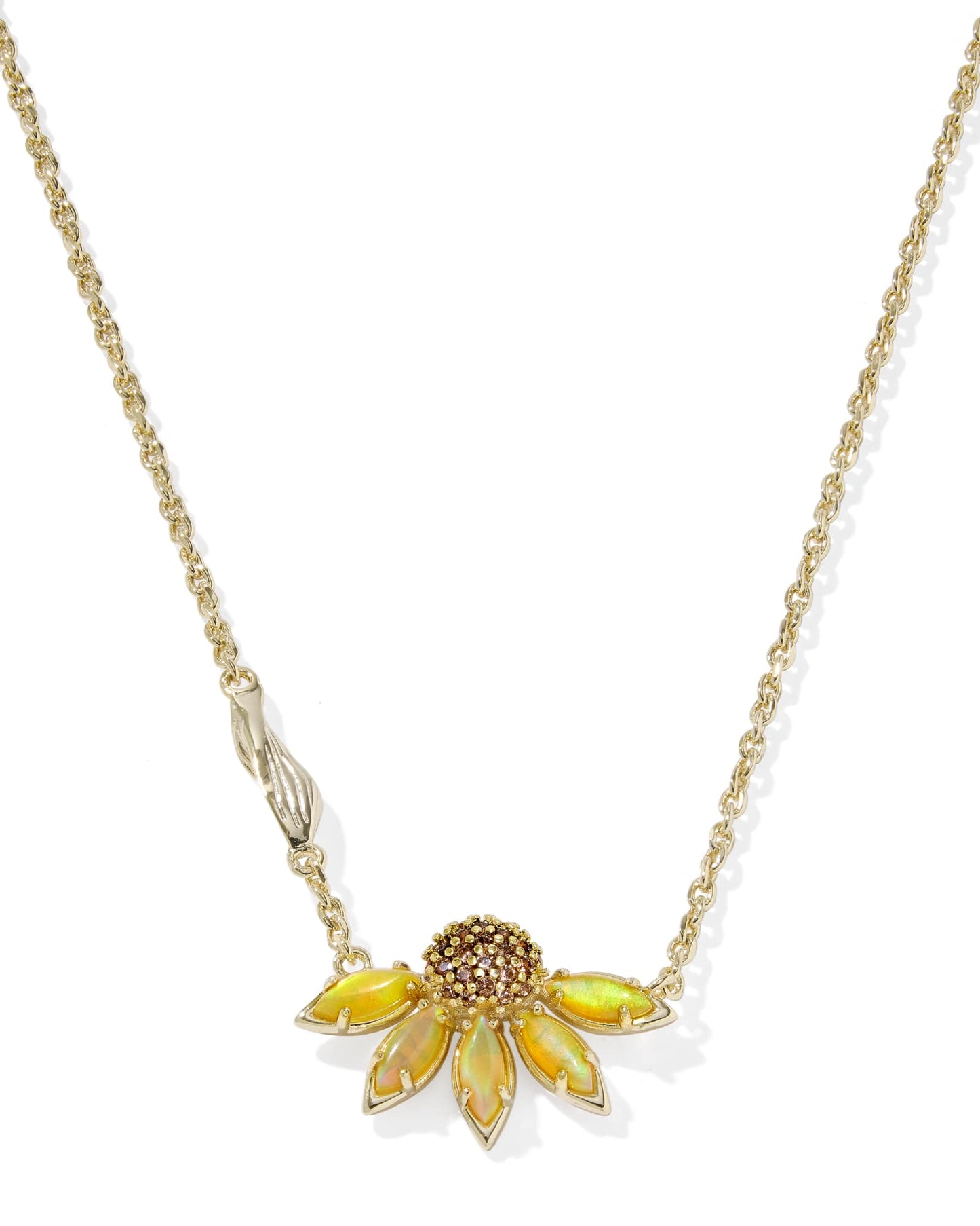 ANYA FLOWER SHORT PENDANT NECKLACEGOLD YELLOW MIX - She Chester