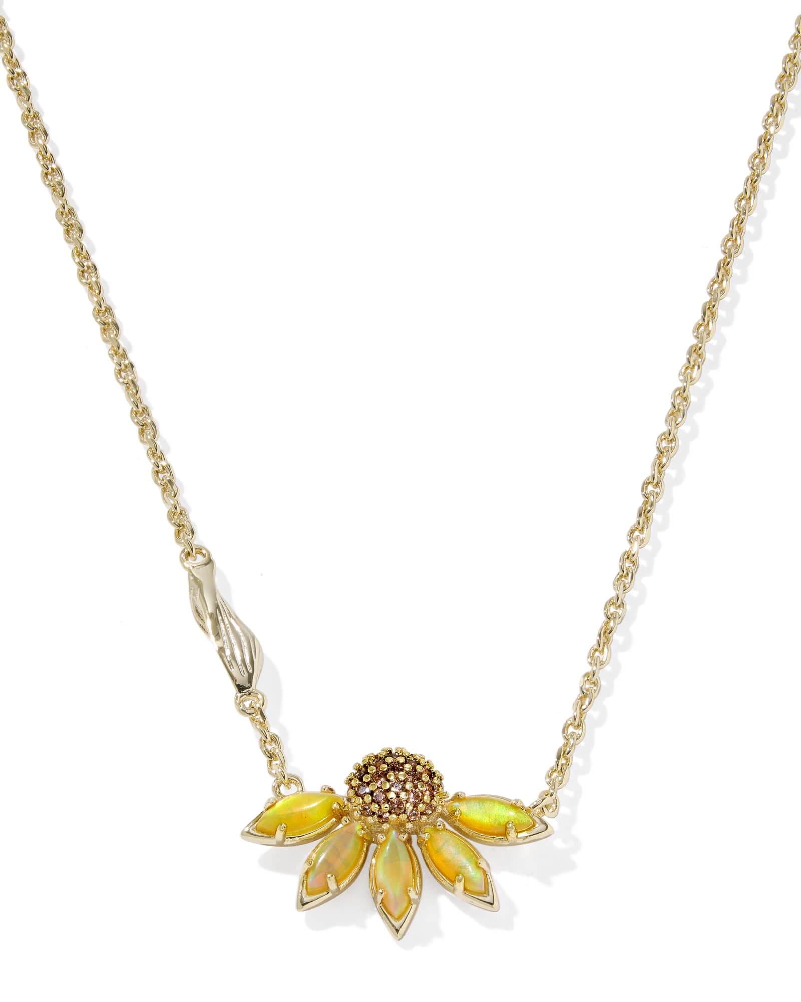 ANYA FLOWER SHORT PENDANT NECKLACEGOLD YELLOW MIX - She Chester