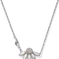 ANYA FLOWER SHORT PENDANT NECKLACESILVER IVORY MIX - She Chester
