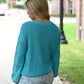 Aqua Pom Sleeve Sweater - She Chester