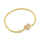 Ari Heart Stretch Bracelet Gold Pink Iridescent Glitter - She Chester