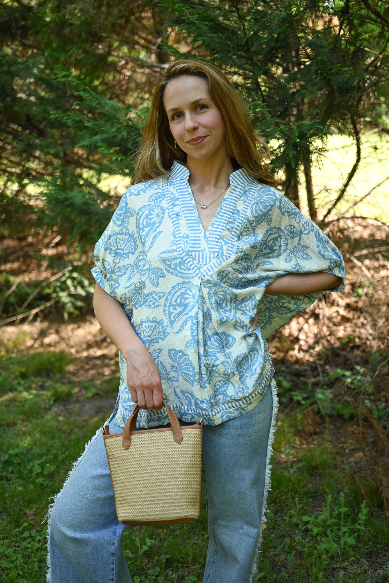 Athens Light Blue Blouse - She Chester